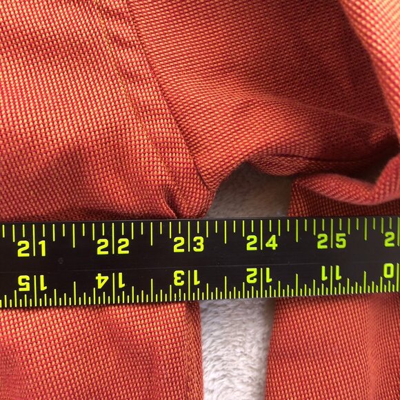 Tommy Hilfiger Mens Shirt Medium Long Sleeve Textured Rust Orange Button Down - Picture 8 of 10